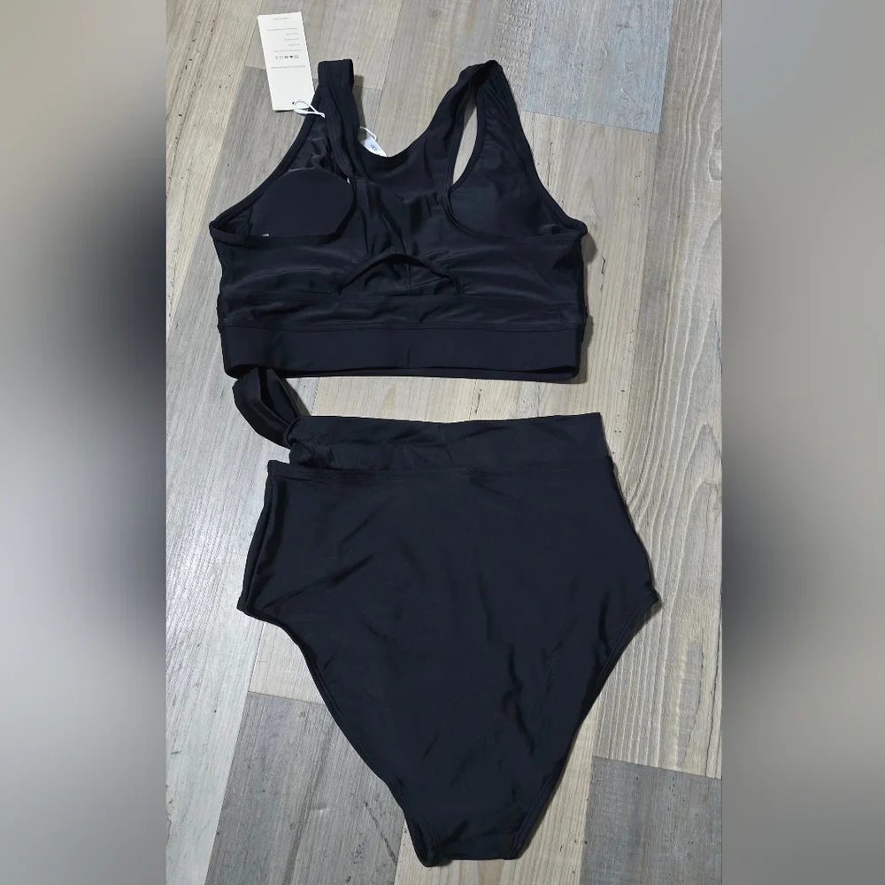 Dokotoo Womens Scoop Neck Racerback High Waisted Bikini Set Two Piece Small